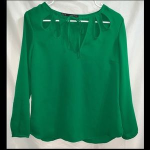 Zara Green Long Sleeve Blouse